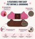 Pet Life ® 'Bryer' 2-in-1 Hand-Inserted Grooming Cat and Dog Microfiber Towel and Pet Hair Brush Combination - 2 Pack
