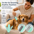Pet Life ® 3-Piece Modern Premium and Travel Rake Deshedder and Comb Cat and Dog Grooming Set - Green