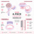 Pet Life ® 4-Piece Modern Premium Massage Slicker and Lint Brush and Deshedder Cat and Dog Grooming Set - Pink