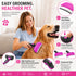Pet Life ® 2-Piece Premium Deshedder and Dual-Sided Slicker and Bristle Brush Cat and Dog Grooming Set - Pink