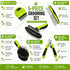 Pet Life ® 5-Piece Premium Nail Trimmer and Comb Pin Tick and Bristle Brush Cat and Dog Grooming Set - Green