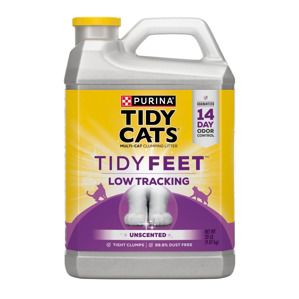 Purina Tidy Cats Tidy Feet Clumping Unscented Low-Tracking Multi-Cat Clay Cat Litter - 20 Lbs - Case of 2 Default Title