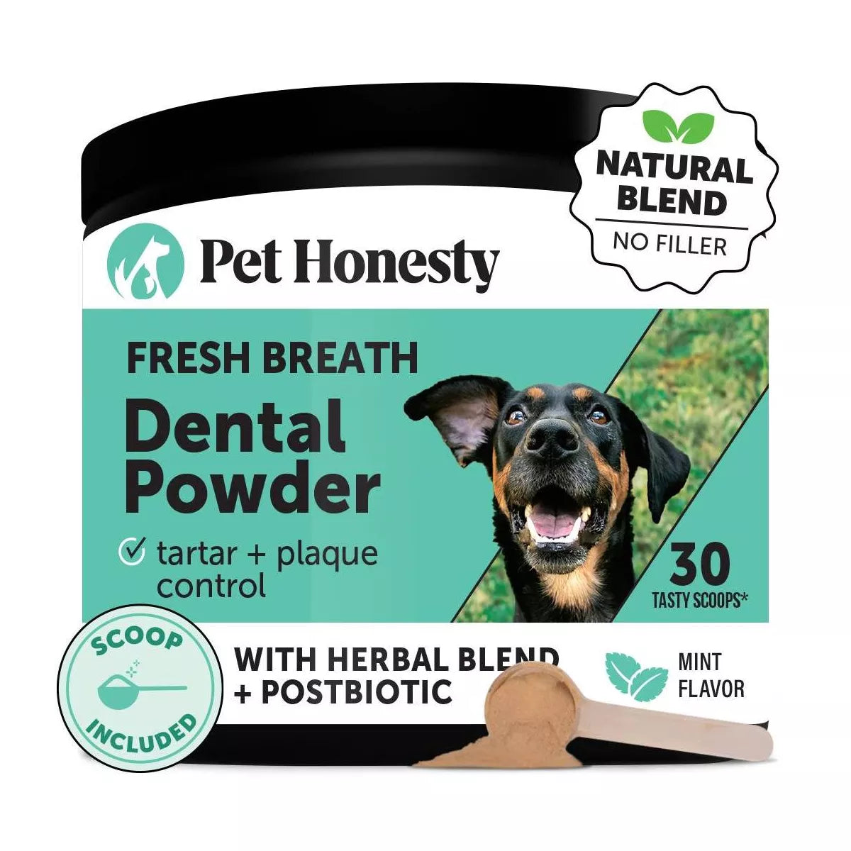 Pet Honesty Breath Freshener Natural Herbal Blend Teeth and Gum Dental Powder for Dogs - 30 Day Supply