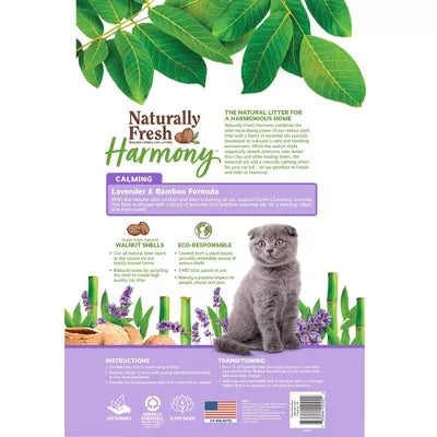 Naturally Fresh Harmony Calming Lavender and Bamboo Scented Walnut Shell Clumping Cat Litter