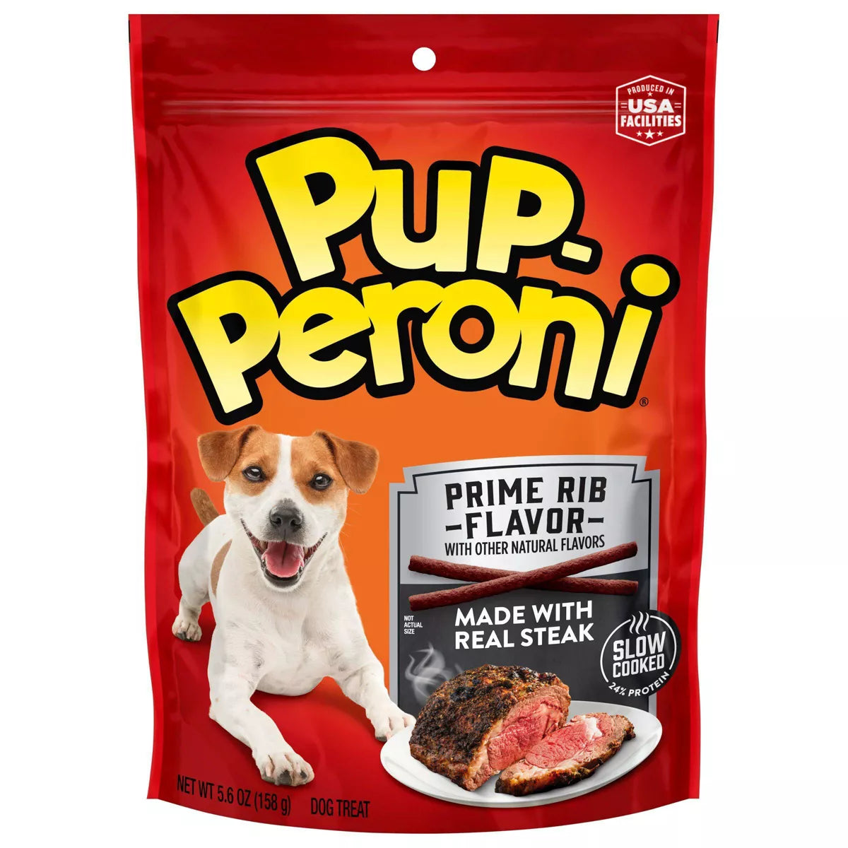 Pup-Peroni Prime Rib Steak Flavor Slow-Cooked Soft and Chewy Dog Treats - 5.6 Oz - 8 Pack