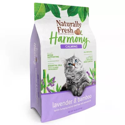 Naturally Fresh Harmony Calming Lavender and Bamboo Scented Walnut Shell Clumping Cat Litter