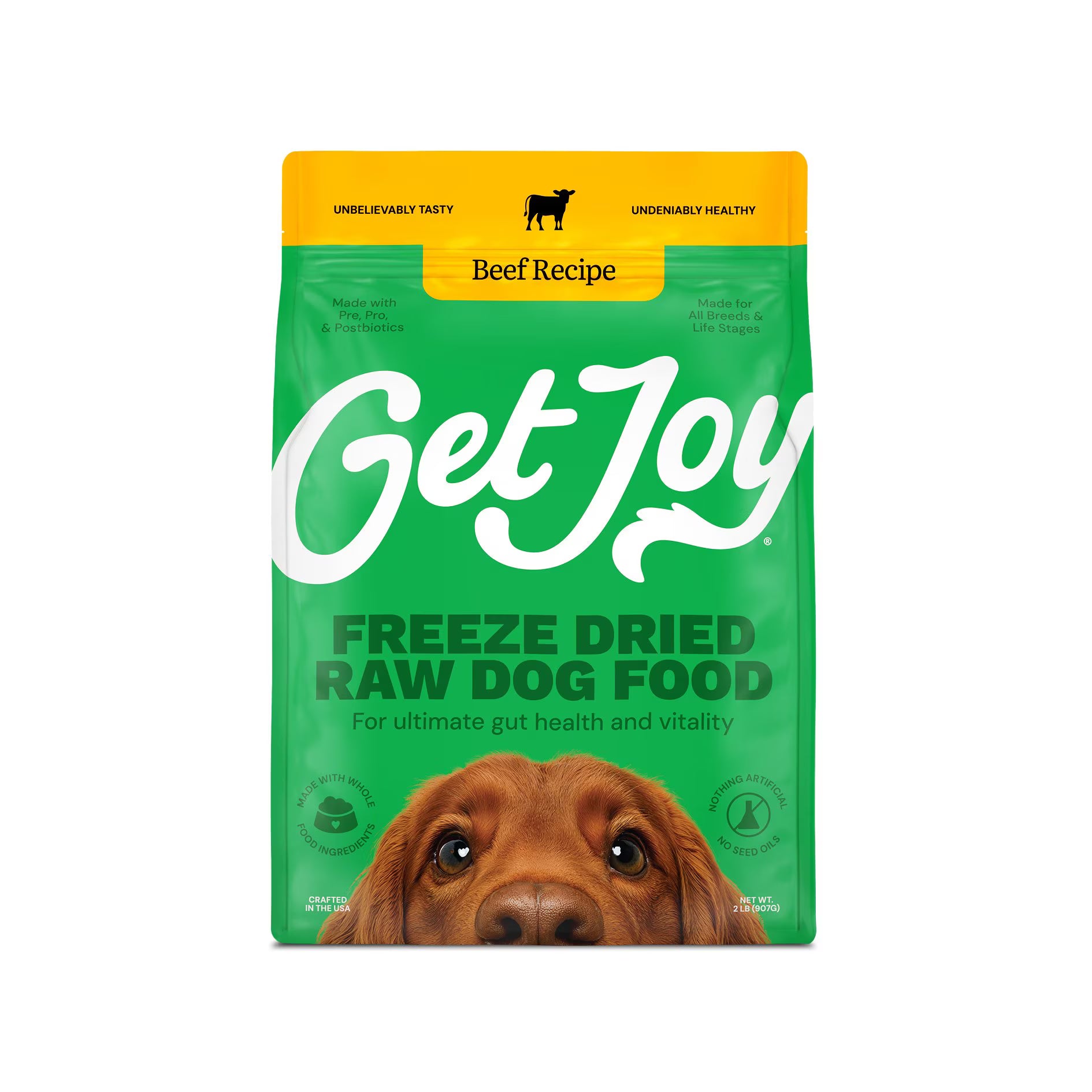 Get Joy Gut Health Beef Recipe All-Life-Stages Freeze-Dried Raw Dog Food