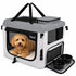 Pet Life ® Tailgate-Den Collapsible Travel Pet Crate with Dual Bowls and Storage Extra Small Gray