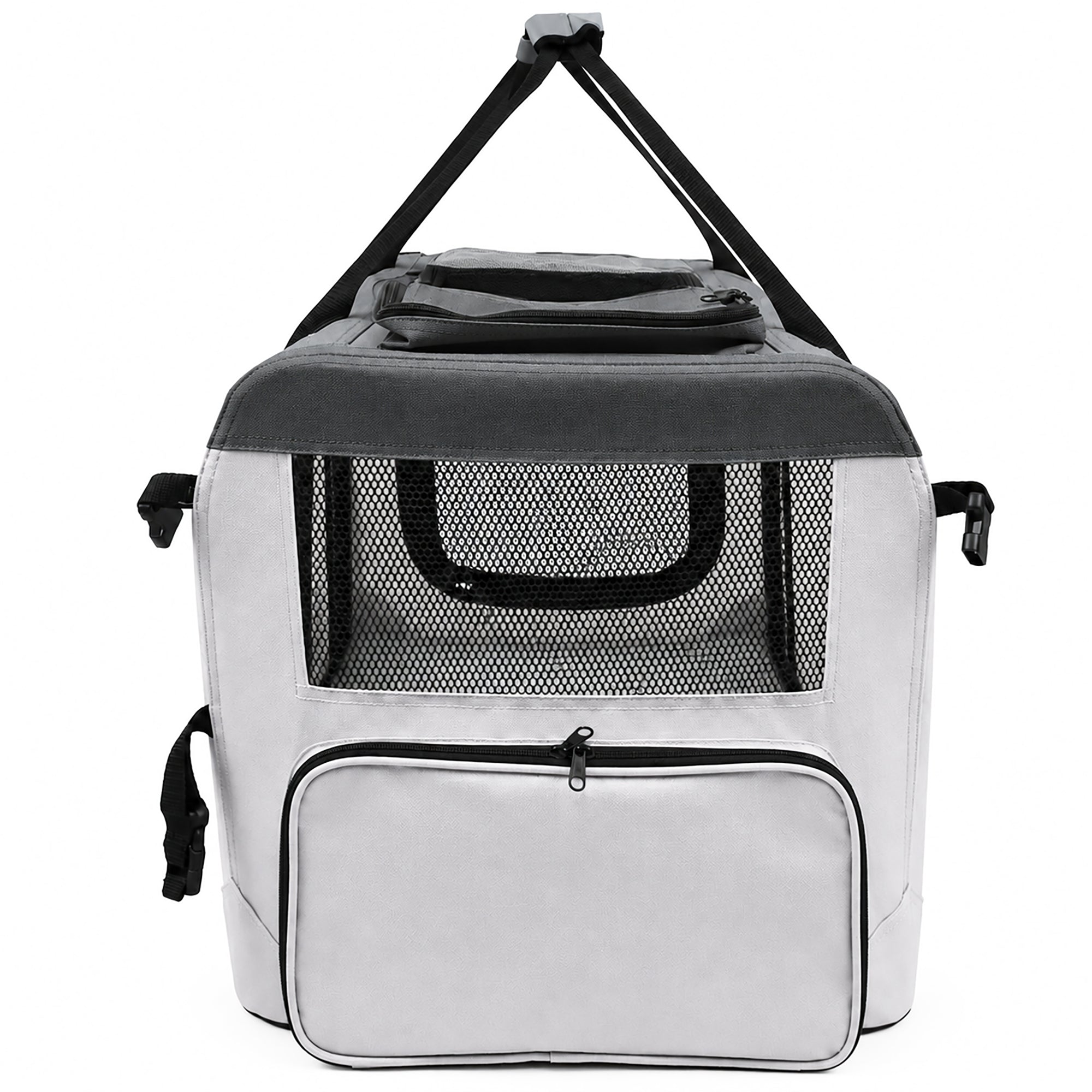 Pet Life ® Tailgate-Den Collapsible Travel Pet Crate with Dual Bowls and Storage
