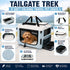 Pet Life ® Tailgate-Den Collapsible Travel Pet Crate with Dual Bowls and Storage