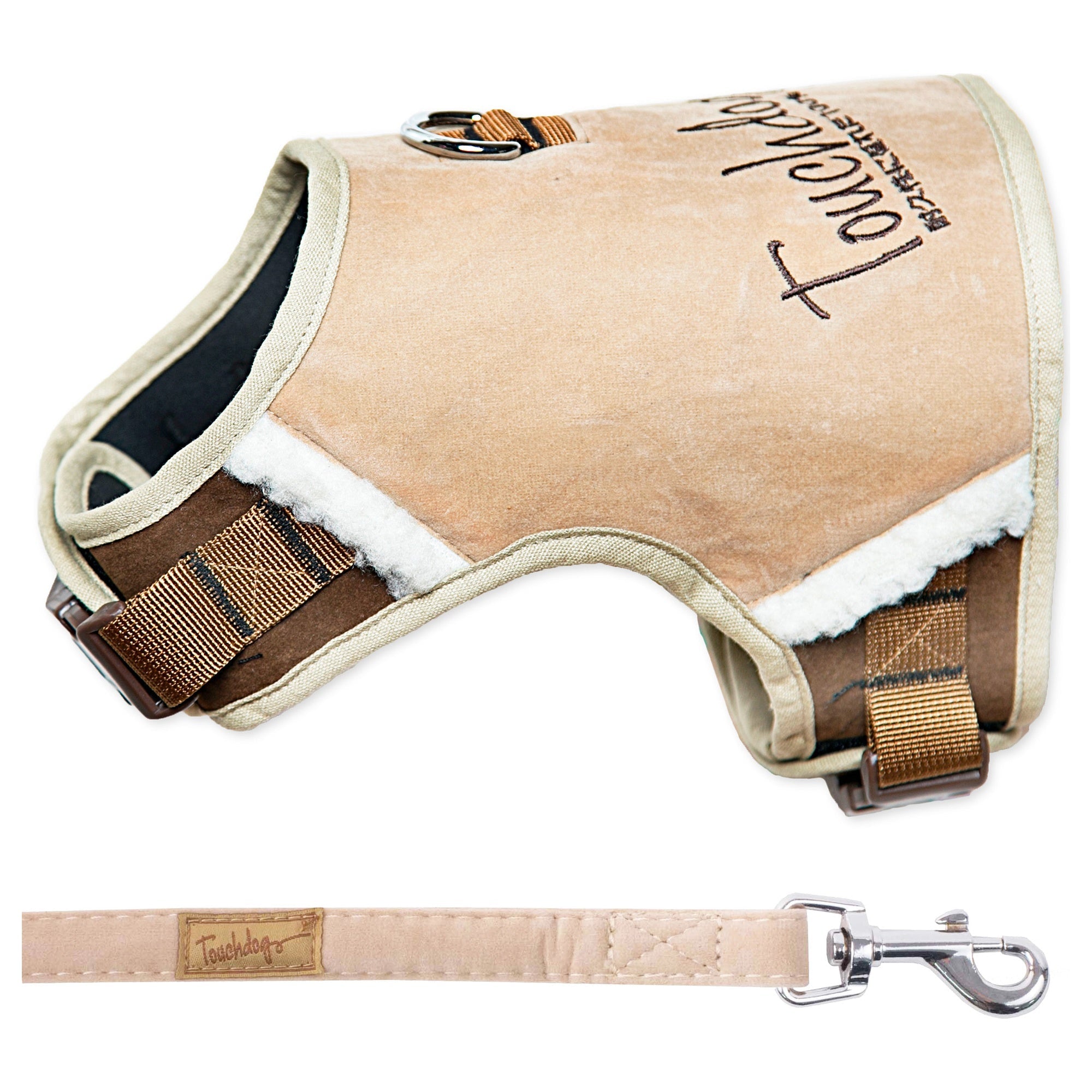 Touchdog ® 'Tough-Boutique' 2-in-1 Adjustable Fashion Dog Harness and Leash X-Small Light Sand Brown