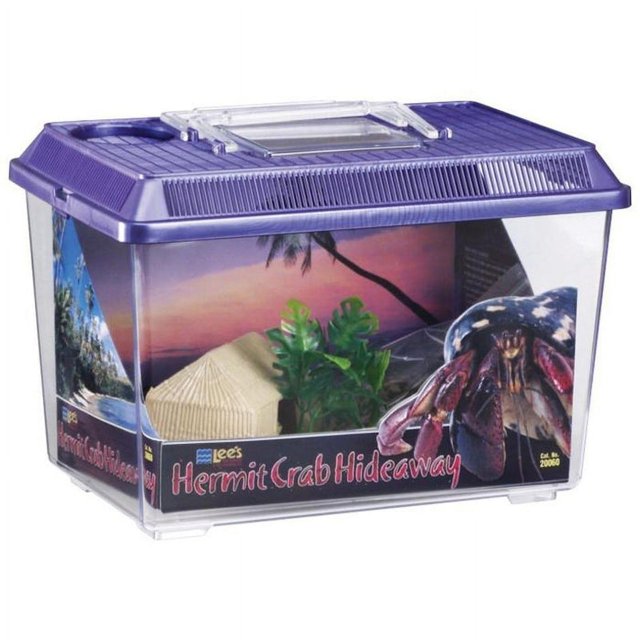 Lee's Hermit Crab Reptile Hideaway Kit with Gravel Plant and Cage