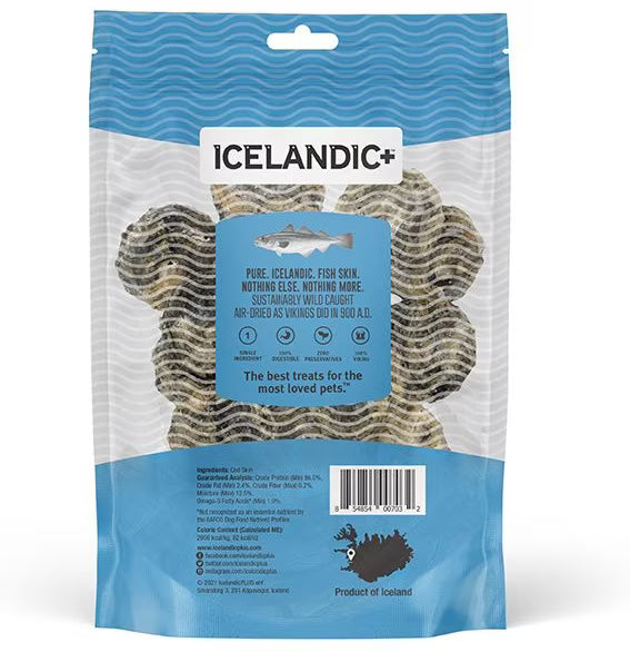 Icelandic+ Cod Skin Rolls Natural Dehydrated Cat and Dog Treats - 3 oz