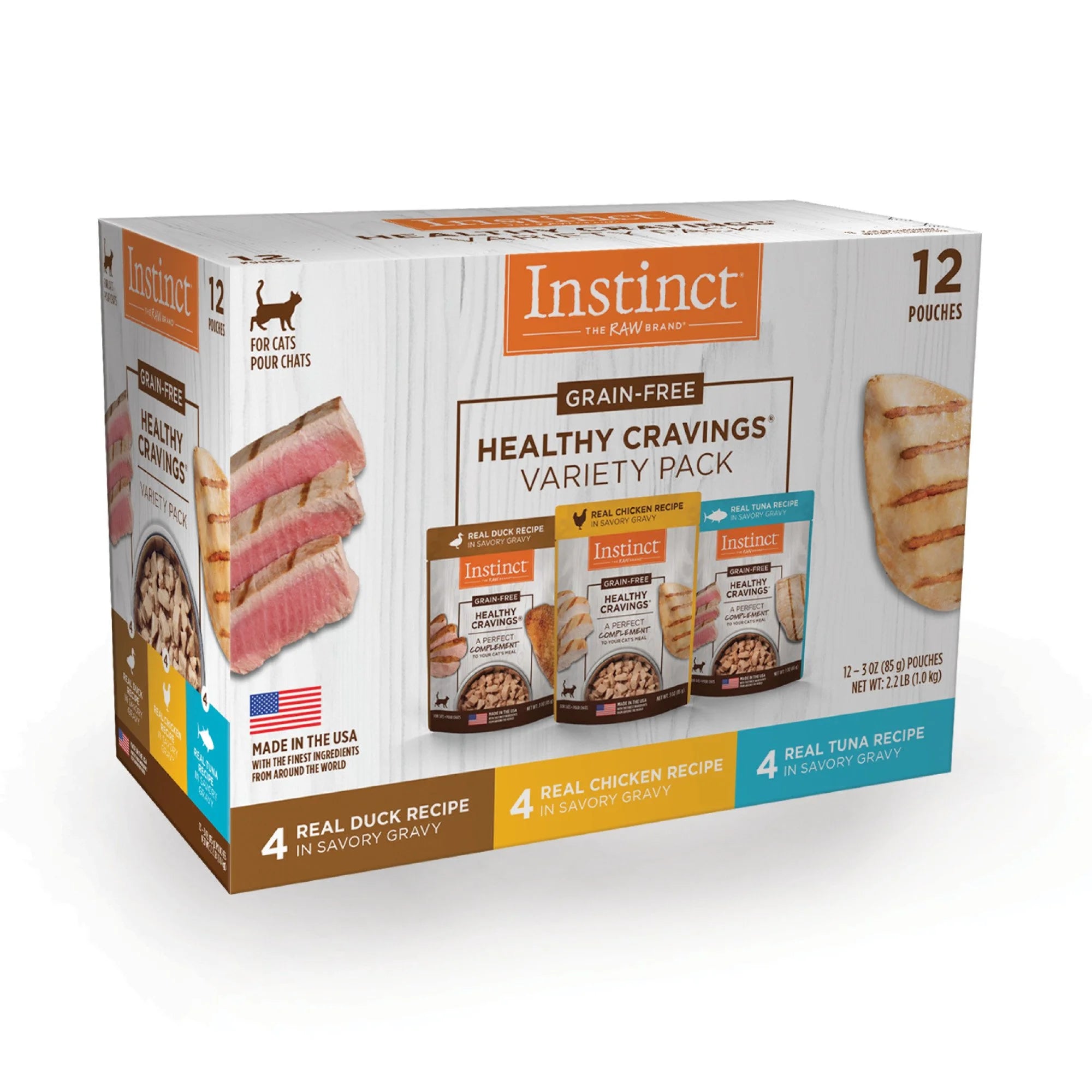 Instinct Grain-Free Healthy Cravings Cat Food Toppers - Variety Pack - 3 Oz - 12 Pack - Case of 2