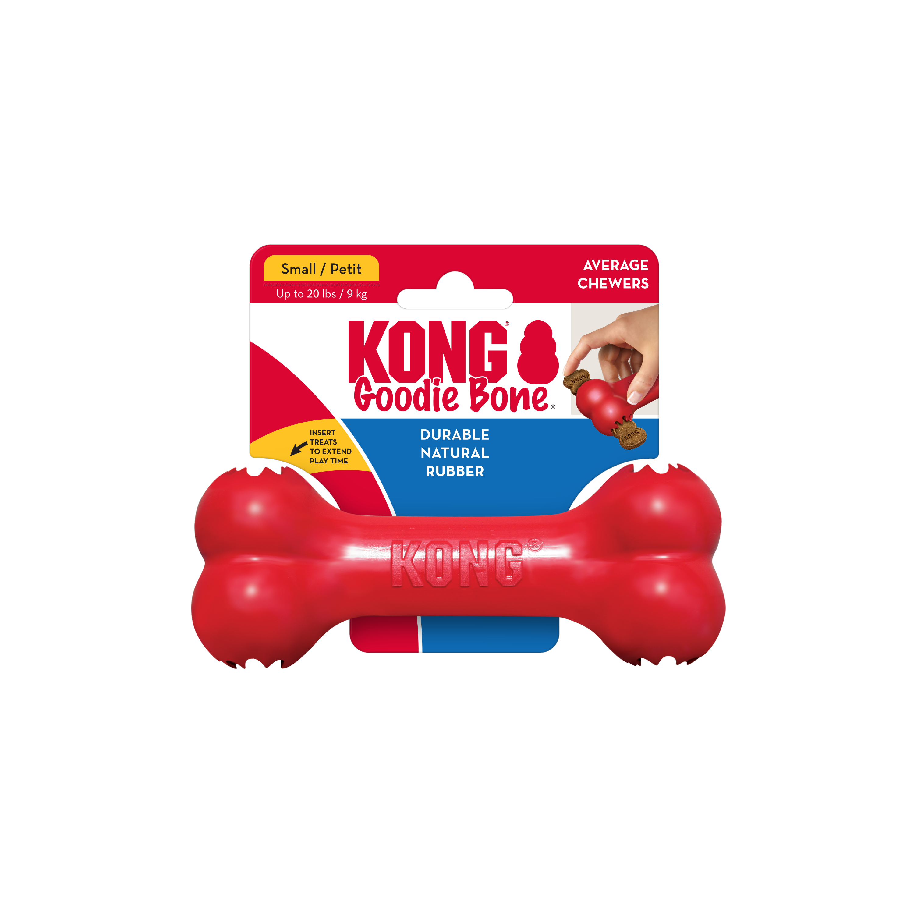 Kong Goodie Bone Treat Dispensing Durable Rubber Dog Toy - Medium