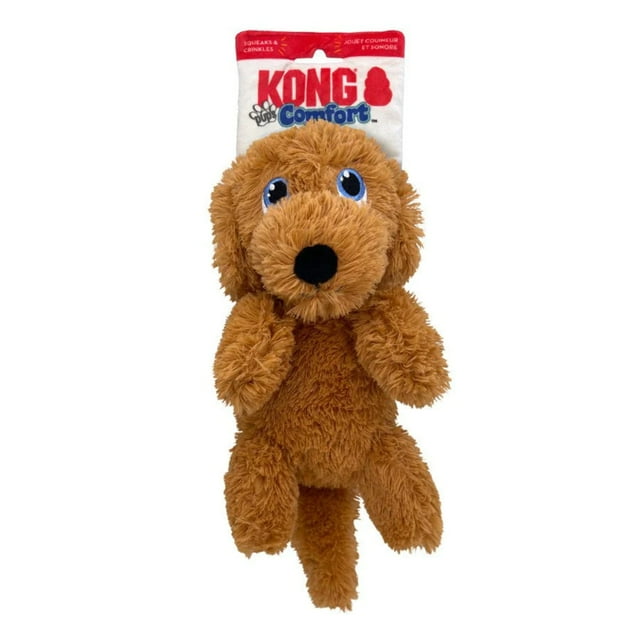 Kong Comfort Pups Goldie Low-Stuffing Crinkle and Squeak Plush Dog Toy - Medium