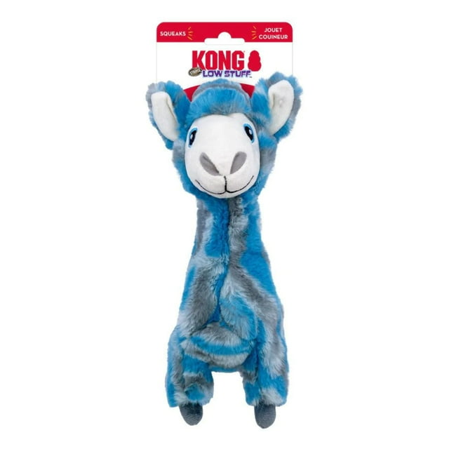 Kong Low Stuff Stripes Llama Low-Stuffing Squeak and Plush Dog Toy - Medium