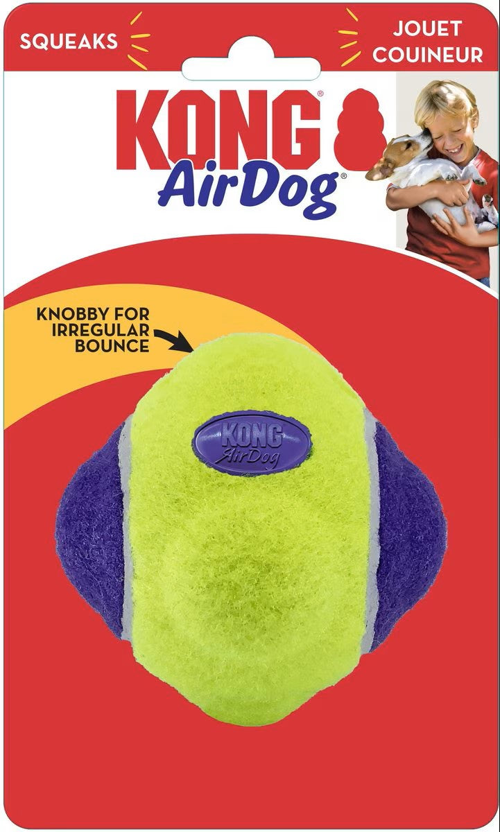 Kong AirDog Squeaky Knobby Ball Felt Fetch Dog Toy - Medium  