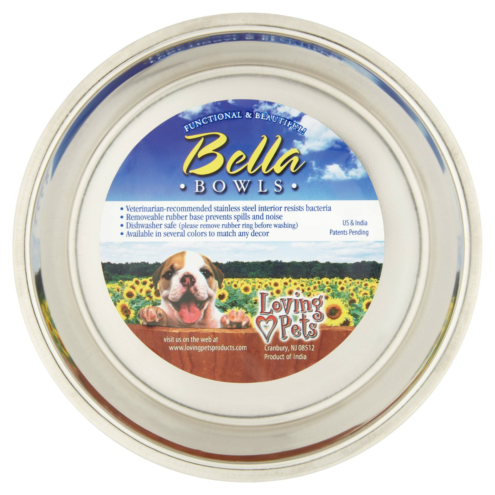 Loving Pets Bella Stainless Steel Cat and Dog Bowl
