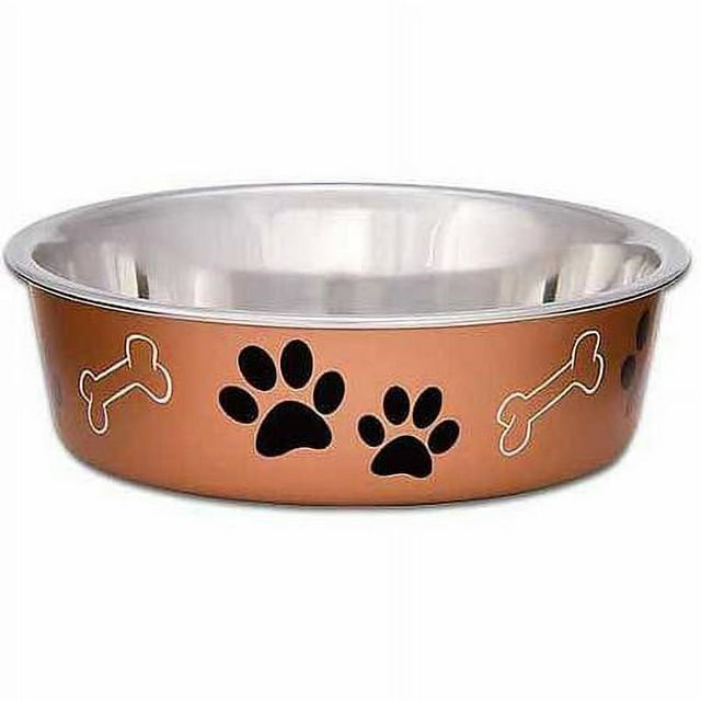 Loving Pets Bella Stainless Steel Cat and Dog Bowl Copper Small