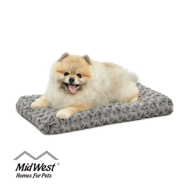 Midwest Homes Quite Time Ombre Swirl Rectangular Raised Dog Bed or Crate Mat Charcoal Gray L:21 X W:12 Inch