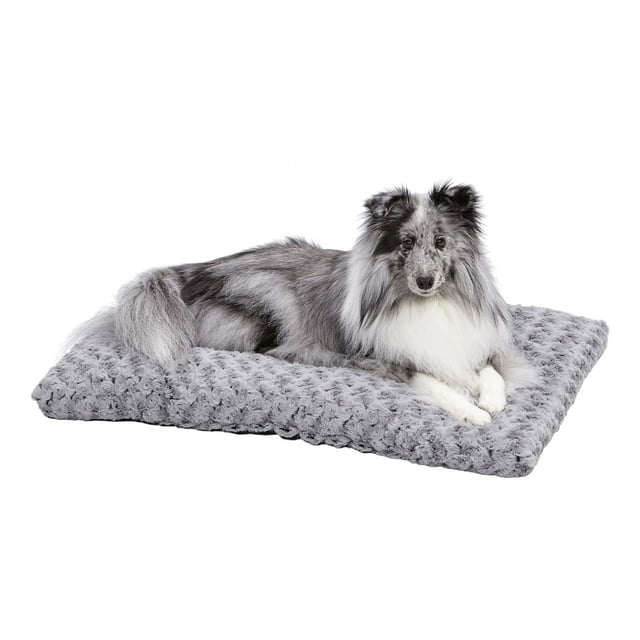 Midwest Homes Quite Time Ombre Swirl Rectangular Raised Dog Bed or Crate Mat Charcoal Gray L:30 X W:19.7 Inch