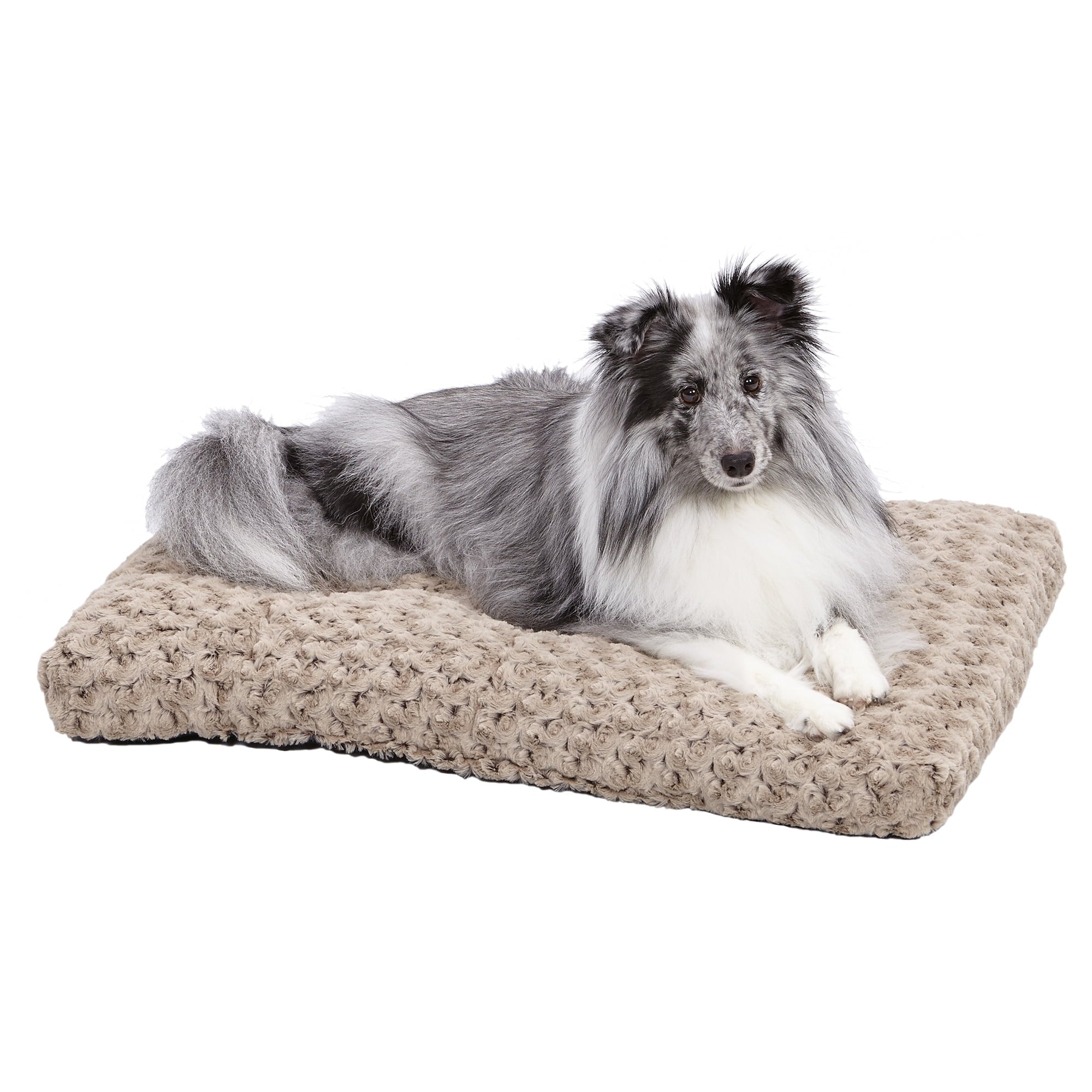 Midwest Homes Quite Time Ombre Swirl Rectangular Raised Dog Bed or Crate Mat Mocha L:30 X W:19.7 Inch
