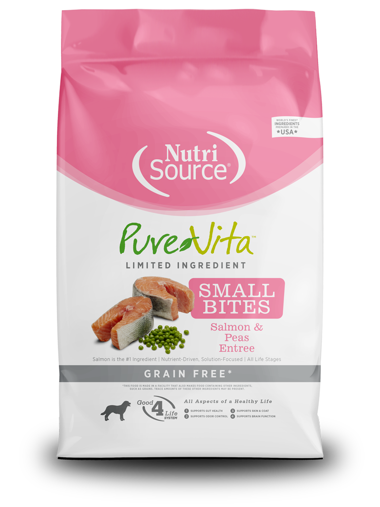 Nutrisource Pure Vita Grain Free Small Salmon & Peas Entrée (8 per bale) Dry Dog Food - 5 lb Bag