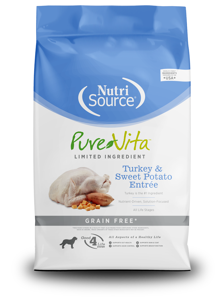 Nutrisource Pure Vita Grain Free Small Turkey & Sweet Potato (8 per bale) Dry Dog Food - 5 lb Bag