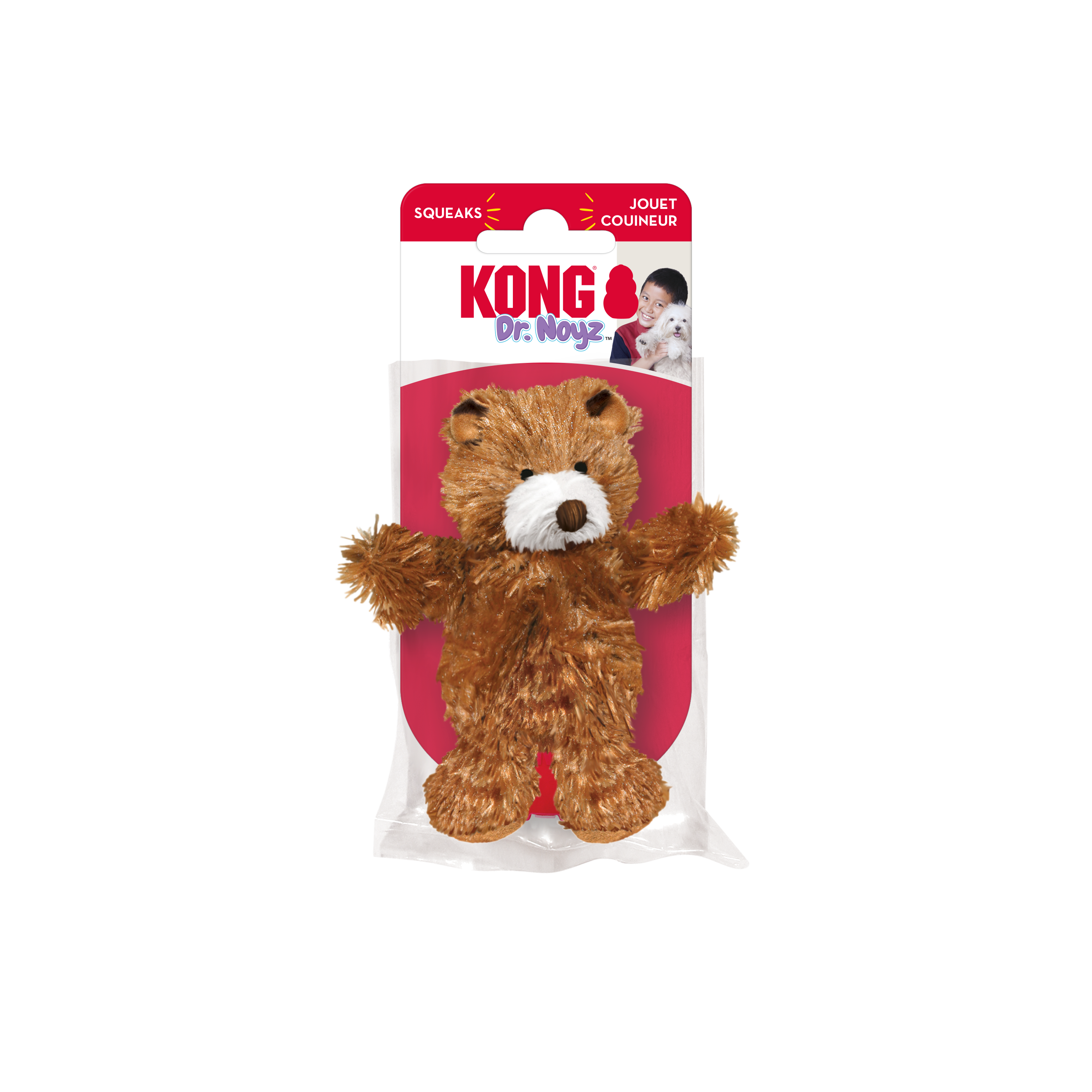 Kong Dr. Noys Teddy Bear Removable Squeaker and Plush Dog Toy - Medium  