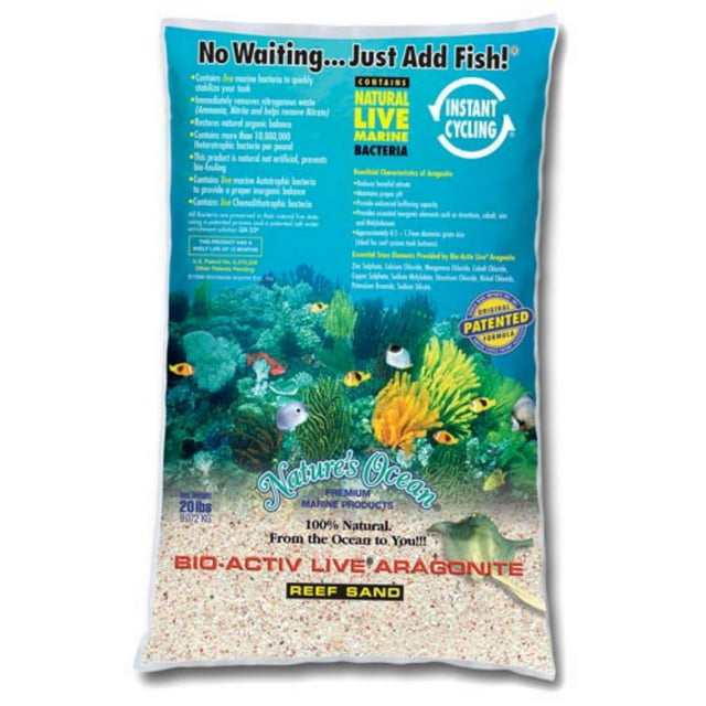 Nature's Ocean Bio-Active Saltwater Aquarium Reef Sand - White - 10 Lbs - Case of 4