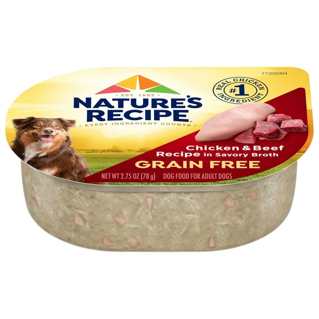 Nature's Recipe Prime Blends Grain-Free Chicken and Beef in Broth Wet Dog Food Trays - 2.75 Oz - Case of 12 Default Title