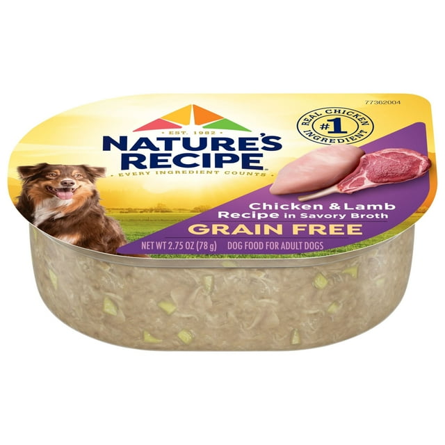 Nature's Recipe Prime Blends Grain-Free Chicken and Lamb in Broth Wet Dog Food Trays - 2.75 Oz - Case of 12 Default Title