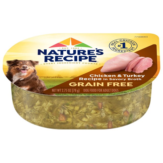 Nature's Recipe Prime Blends Grain-Free Chicken and Turkey in Broth Wet Dog Food Trays - 2.75 Oz - Case of 12 Default Title