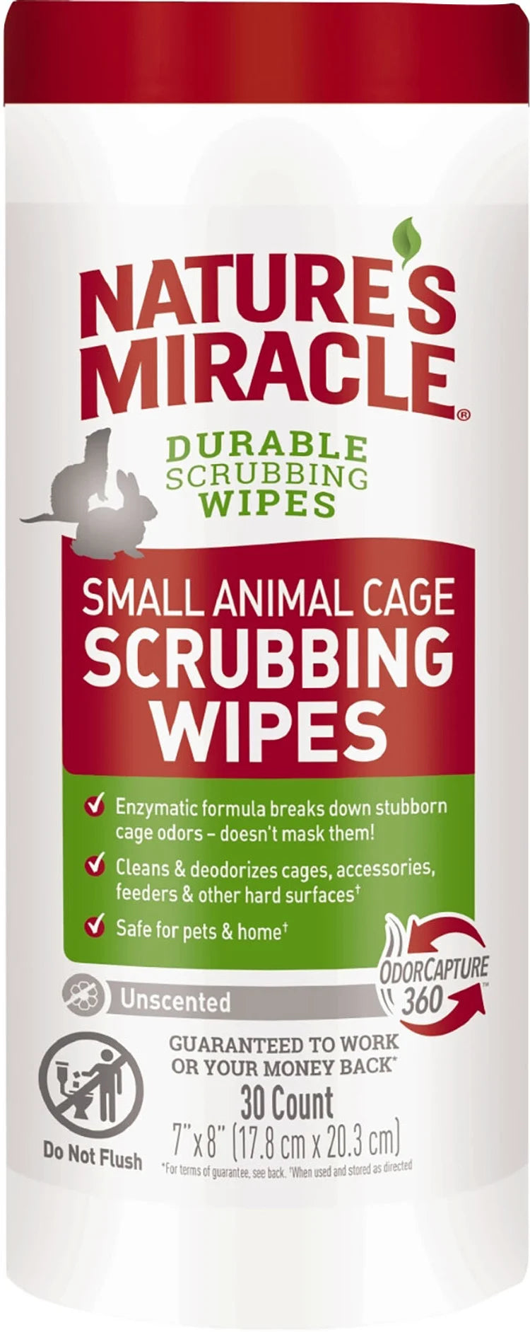 Nature's Mircale Small Animal Cage Scrubbing Wipes - 30 Count