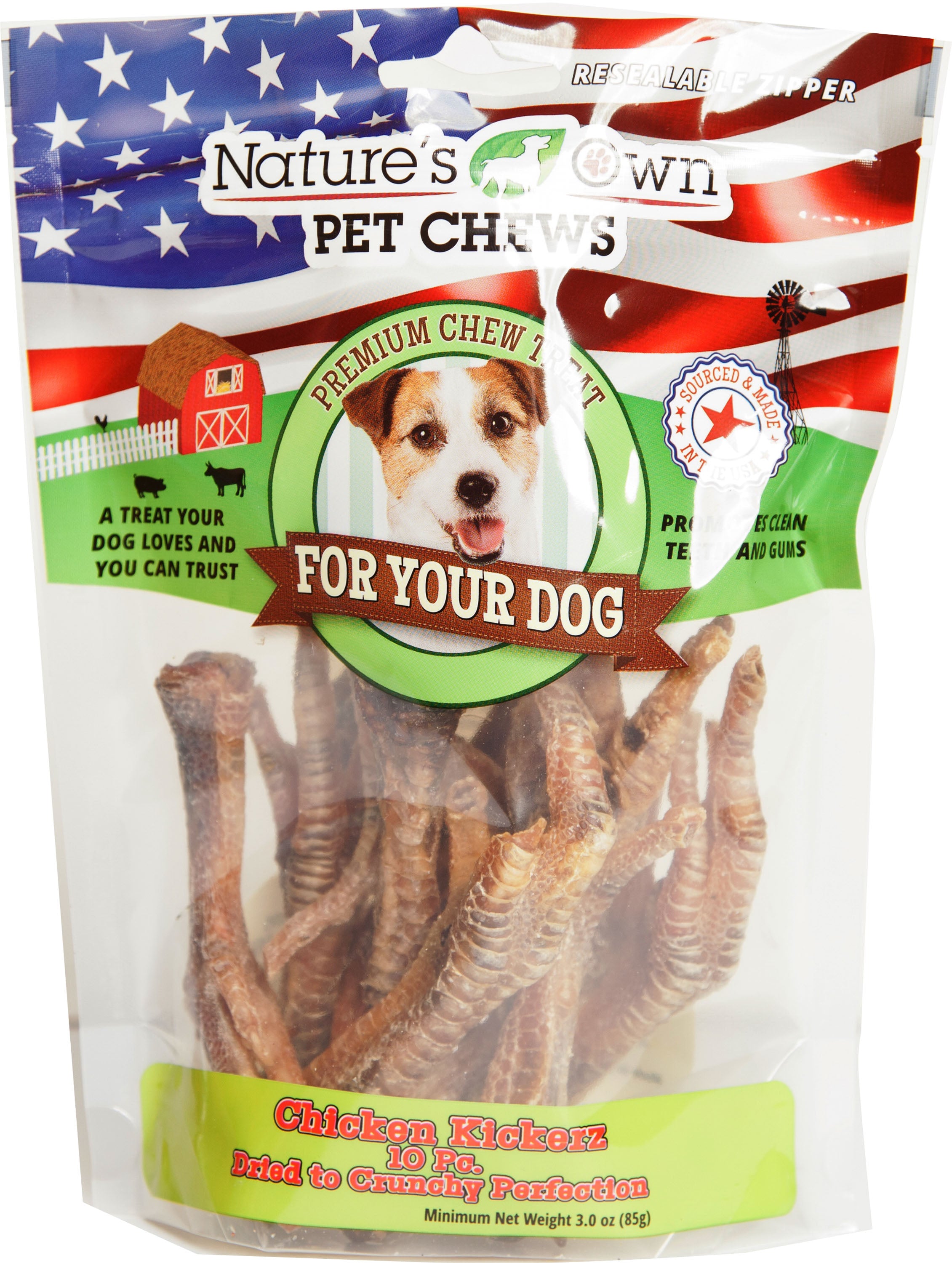 Nature's Own USA Chicken Kickerz Natural Dog Chews - Chicken - 10 Pack