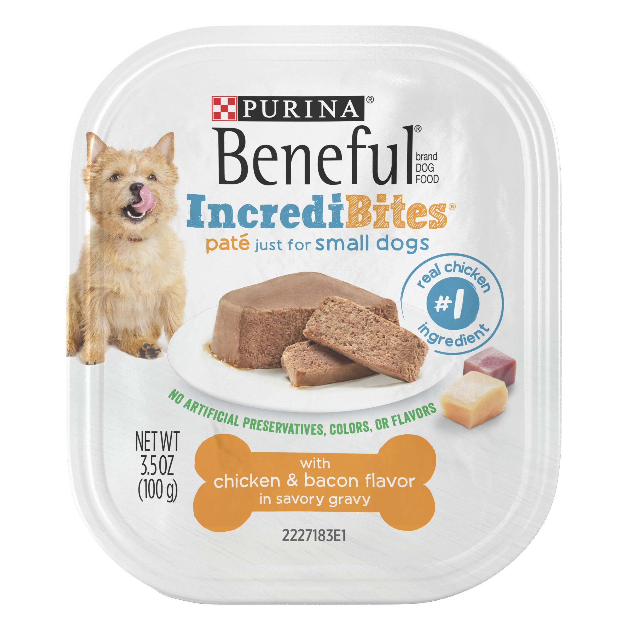 Purina Beneful Chicken and Bacon in Savory Gravy Wet Dog Food Tray - 3.5 Oz - Case of 12  