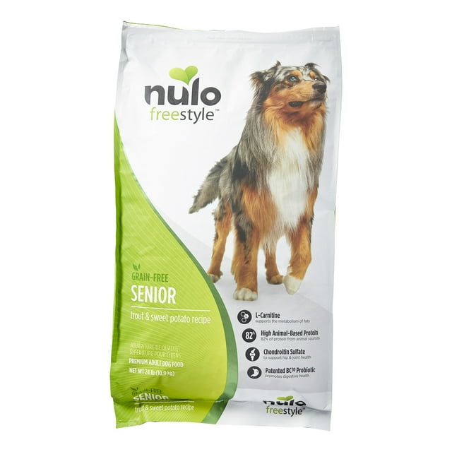 Nulo Freestyle Grain-Free Trout and Sweet Potato with Glucosomine Senior Dry Dog Food 24 Pounds