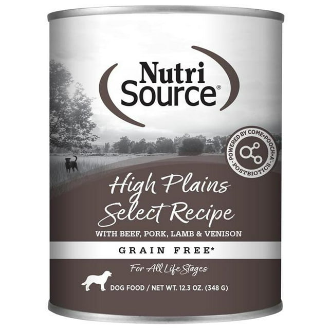 Nutrisource Grain-Free High Plains Select Beef Pork Lamb Venison Canned Dog Food - 12.3 Oz - Case of 12