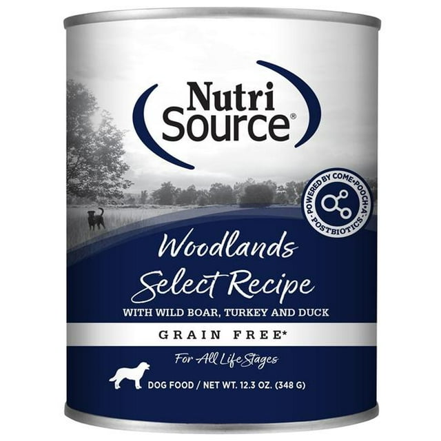 Nutrisource Grain-Free Woodlands Select Wild Boar Turkey and Pork Liver Canned Dog Food - 12.3 Oz - Case of 12