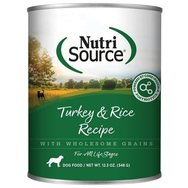 Nutrisource Turkey and Rice with Wholesome Grains Canned Dog Food - 12.3 Oz - Case of 12