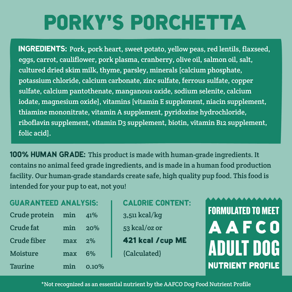 A Pup Above Cubies Grain-Free Porky's Porchetta Air-Dried Dog Food - 2 Lbs - 4 Count