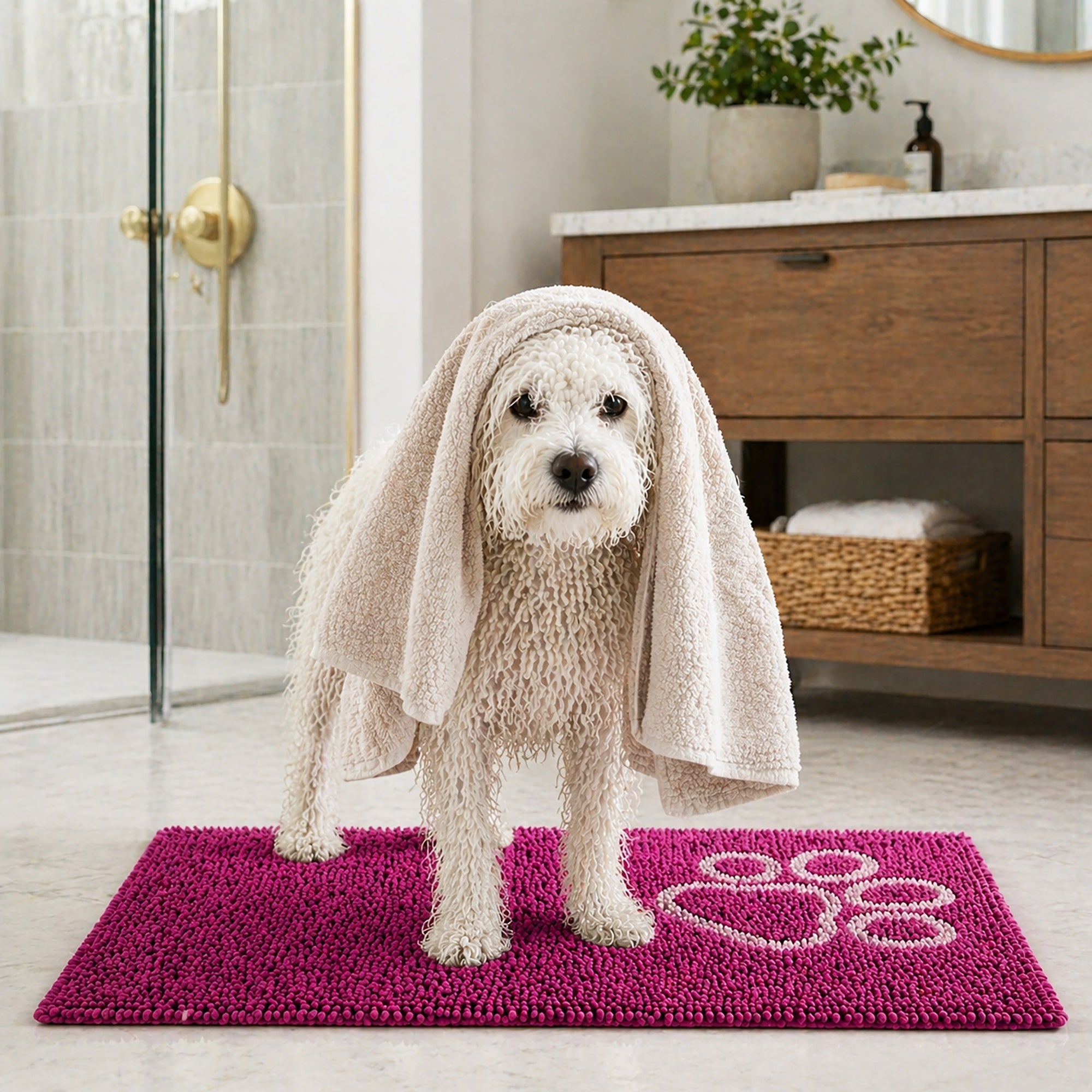 Pet Life ® 'Fuzzy' Quick-Drying Anti-Skid and Machine Washable Dog Mat