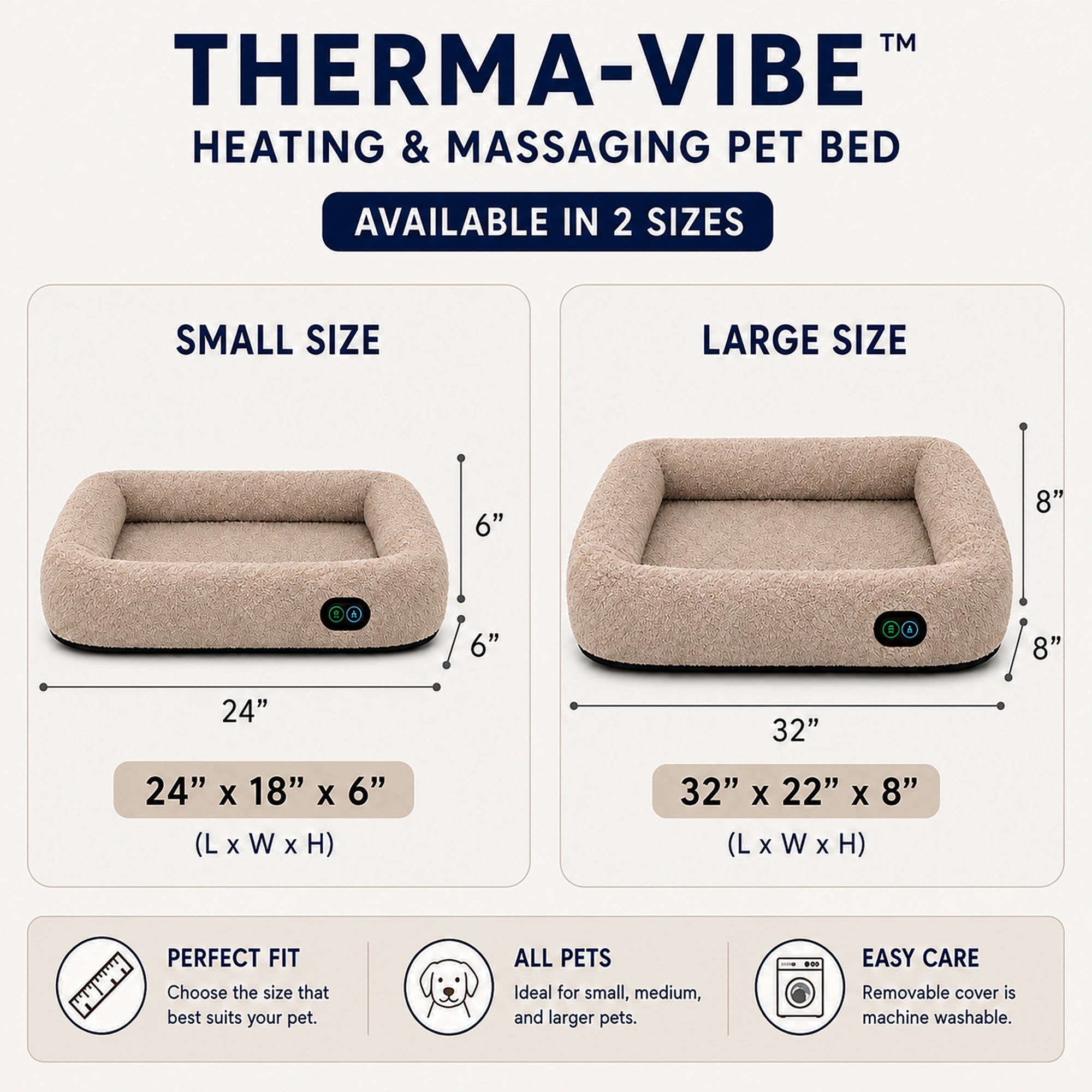 Pet Life ® “Therma-Vibe” Heating and Massaging Smart Pet Bed