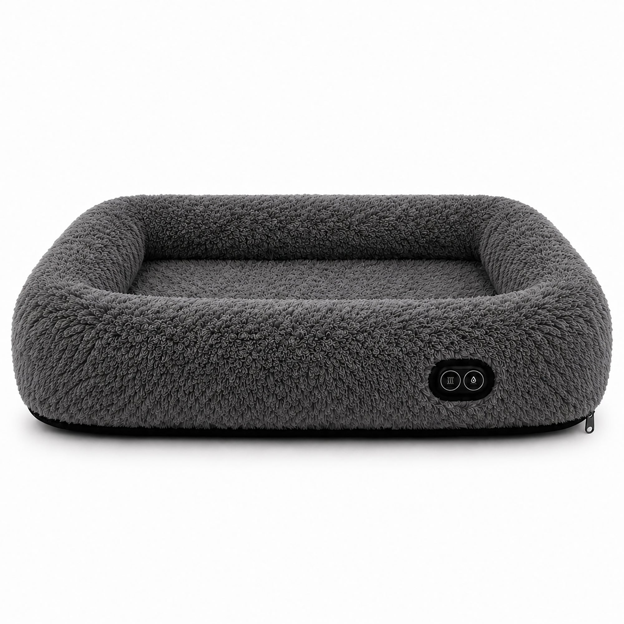 Pet Life ® “Therma-Vibe” Heating and Massaging Smart Pet Bed Small Charcoal Gray