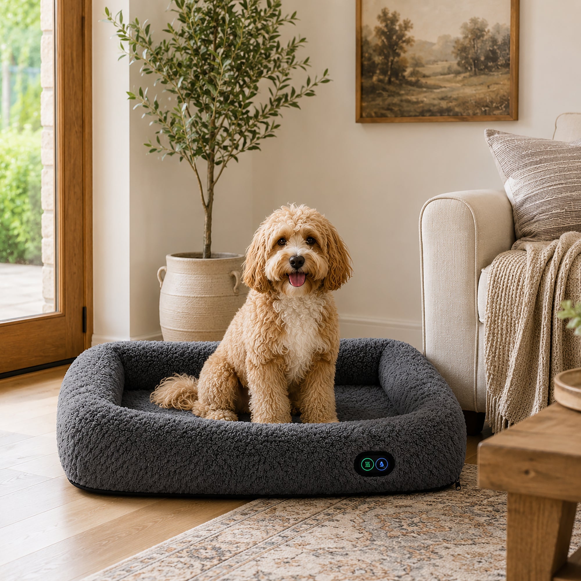 Pet Life ® “Therma-Vibe” Heating and Massaging Smart Pet Bed