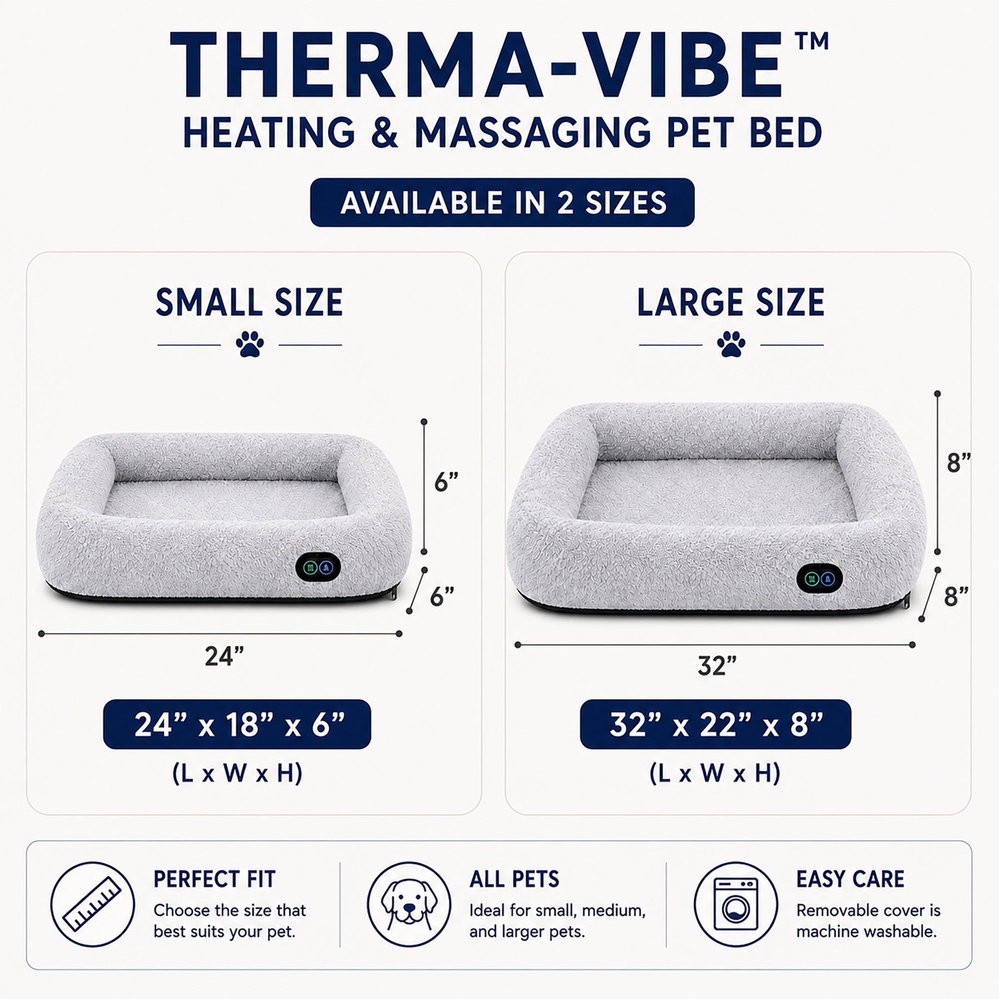 Pet Life ® “Therma-Vibe” Heating and Massaging Smart Pet Bed