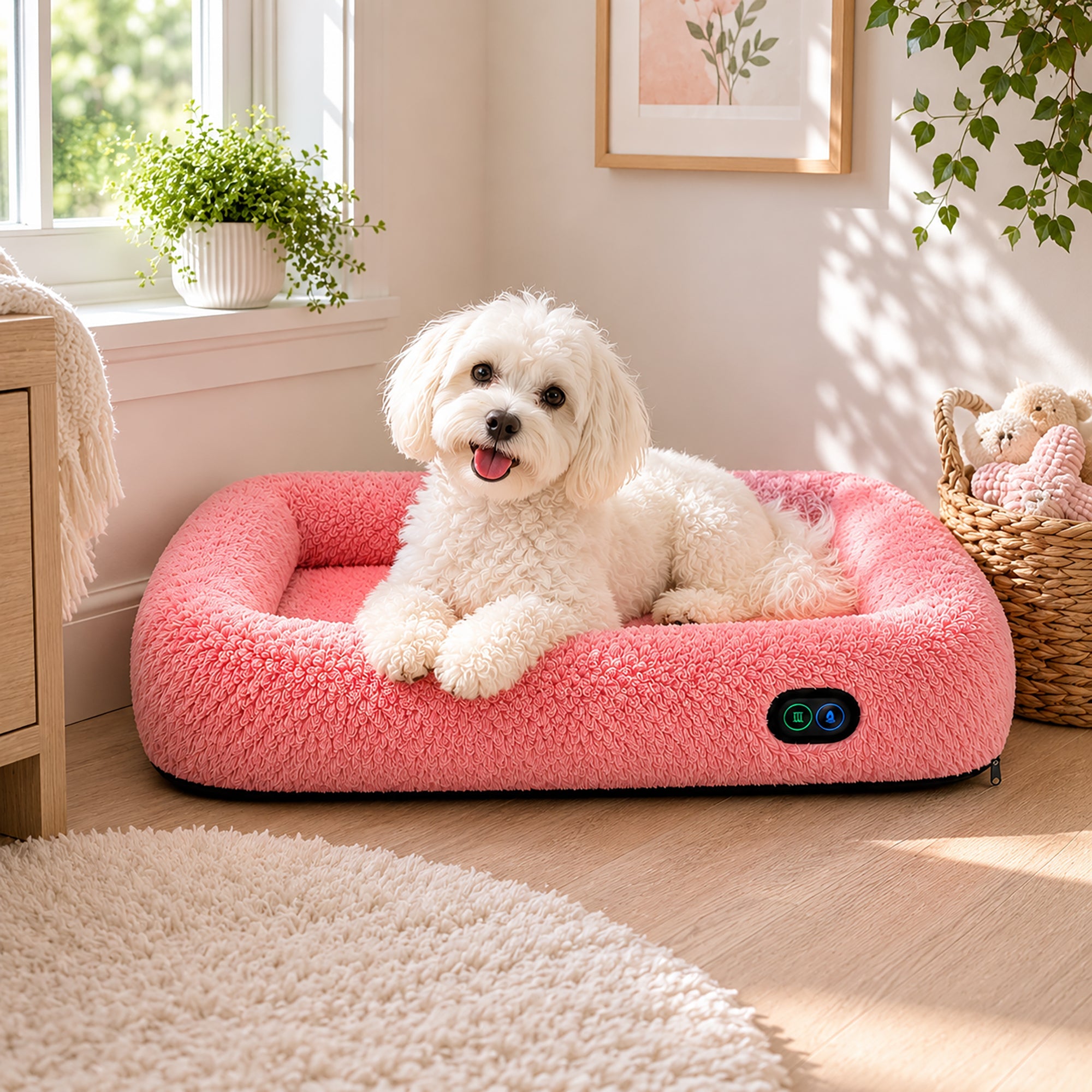 Pet Life ® “Therma-Vibe” Heating and Massaging Smart Pet Bed
