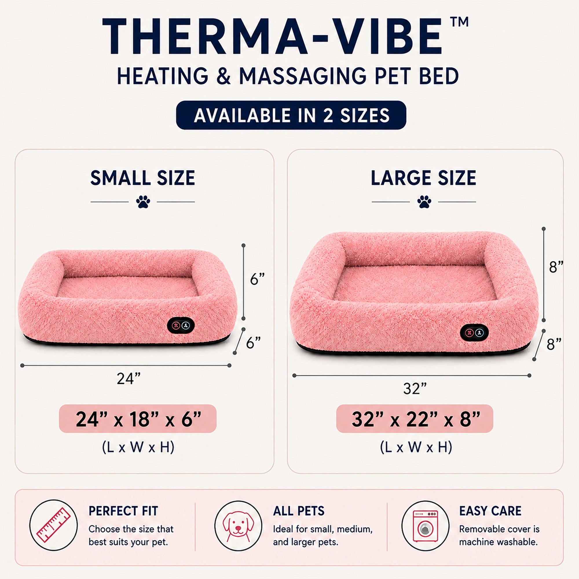 Pet Life ® “Therma-Vibe” Heating and Massaging Smart Pet Bed