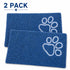 Pet Life ® 'Fuzzy' Quick-Drying Microfiber Anti-Skid and Machine Washable Dog Mat Pet Bed - 2 Pack - Blue Default Title